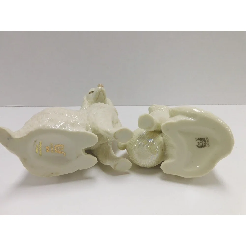 Two Lenox Figurines Cocker-Spaniel w/ Gem Collar & Cat w/Gem Collar DW799
